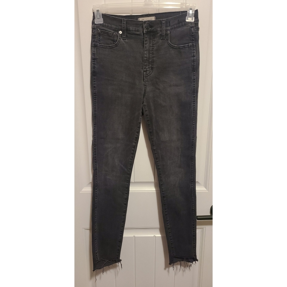 Madewell jeans 10" high rise skinny black gray 28